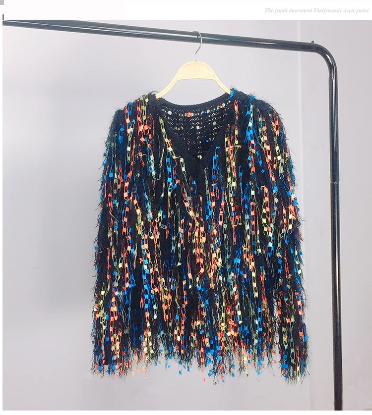 Autumn tassel Sweater Women long sleeve knitted Cardigans |