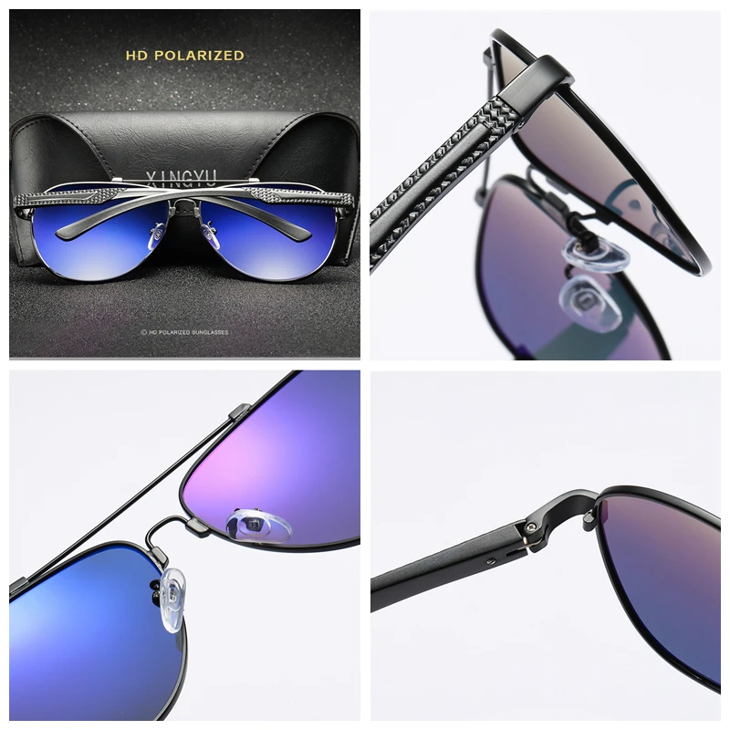 Men's Polarized Sunglasses Memory Frame YASANDO Luxury Brand Classical Pilot Driving Eyewear UV400 Male All-fit Sun Glass XY130 |