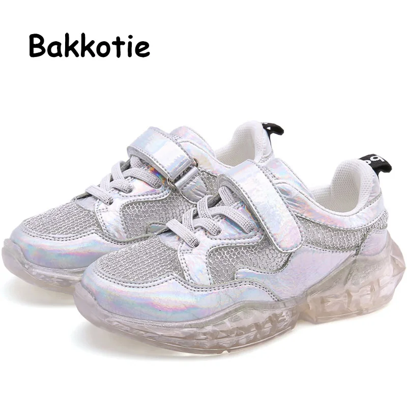 Bakkotie/Весенняя спортивная обувь с сеткой для мальчиков новые модные золотые