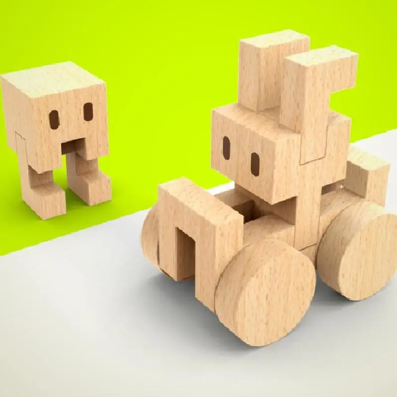 Игрушечные строительные блоки сделай сам деревянный переплетенный конструктор