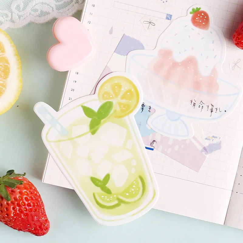 Helpro 50 листов/набор крутая Летняя серия Липкие заметки Kawaii мультфильм блокнот для