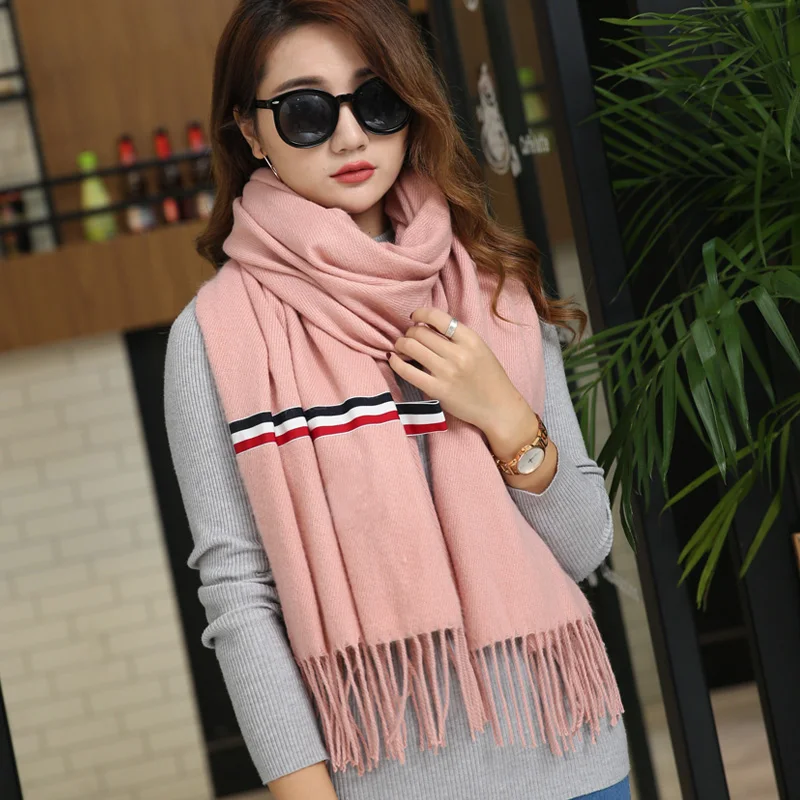 Глобальный первый выпуск Элитный бренд ленты шарф женщин сплошной цвет накидки