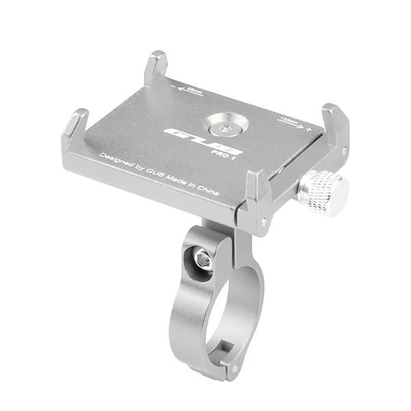 Silver GUB PR01 алюминиевый держатель для телефона на велосипед для 3,5-6,2 дюймового смартфона Регулируемая универсальная поддержка gps подставка для телефона на велосипед - Цвет: Silver