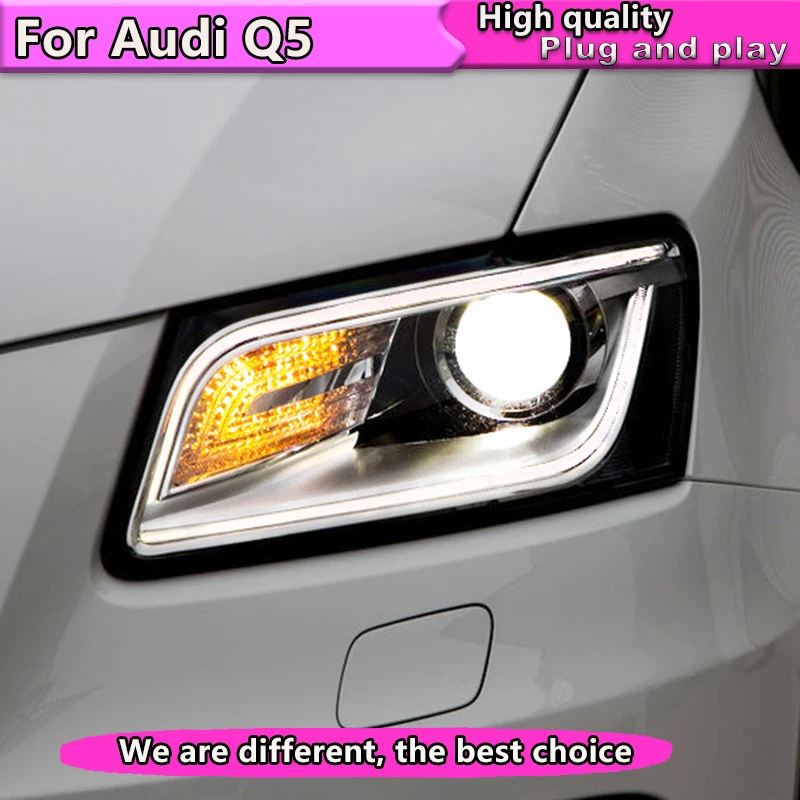 Автомобильный Стайлинг для Audi Q5 фары 2008 2012 2013 2015 Светодиодные DRL линзы двойной луч