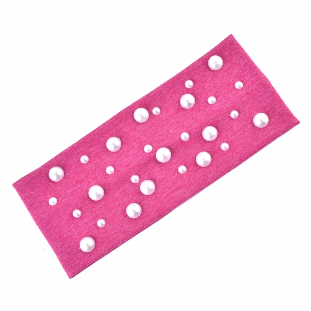 Лидер продаж Женская повязка на голову TQMSMY с жемчугом для йоги однотонная