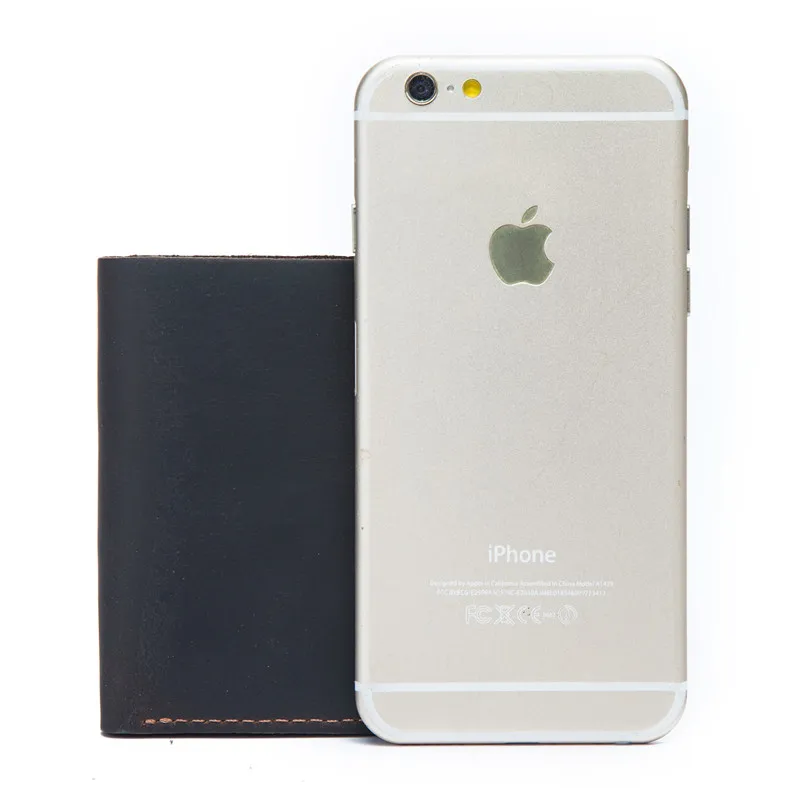 Кошелек мужской короткий из натуральной кожи с отделением для монет и фотографий