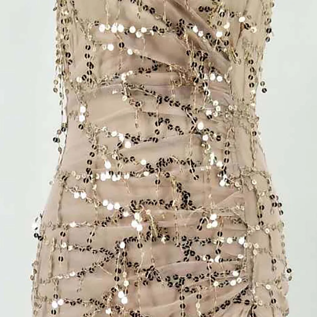 Стильное женское платье с кисточками блестящее Клубное блестками и длинным