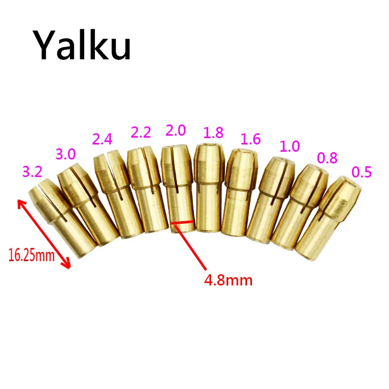 10 шт. Dremel Мини сверлильный патрон адаптер микро цанговый патрон сверла Yalku аксессуары для электрического шлифования инструмент