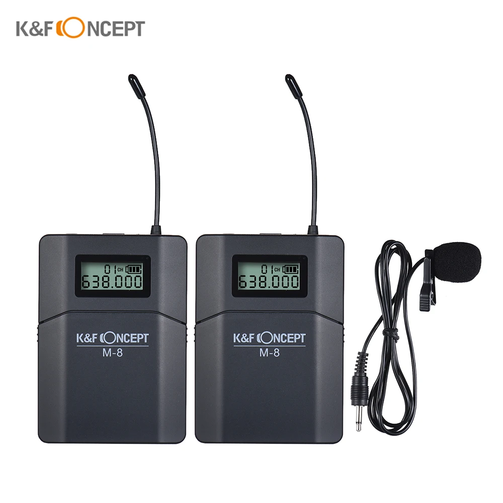 K & F CONCEPT M 8 беспроводной петличный нагрудный микрофон с приемником передатчиком