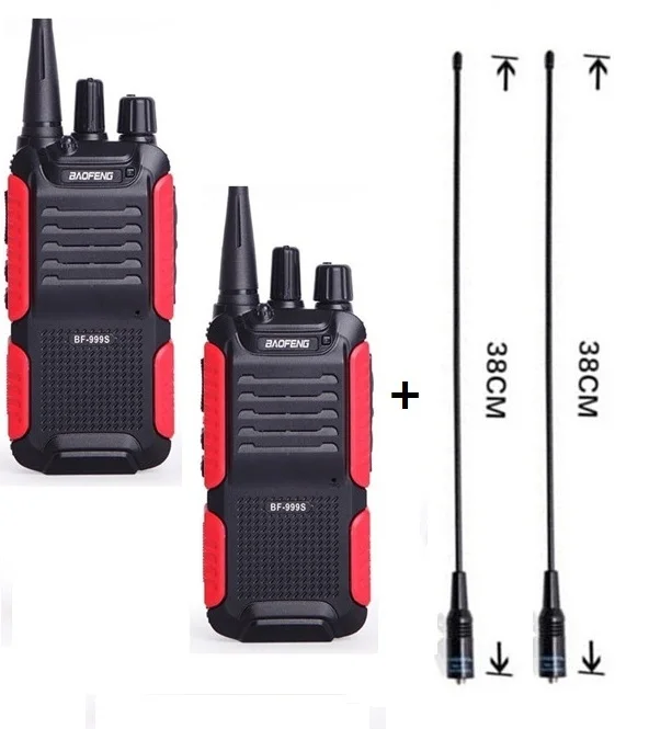 add antenna 2 шт BAOFENG BF-999S PLUS портативная рация UHF 400-470MHz с длительным временем ожидания CB радиостанция PTT portofoon обновленная BF-888S - Цвет: add antenna