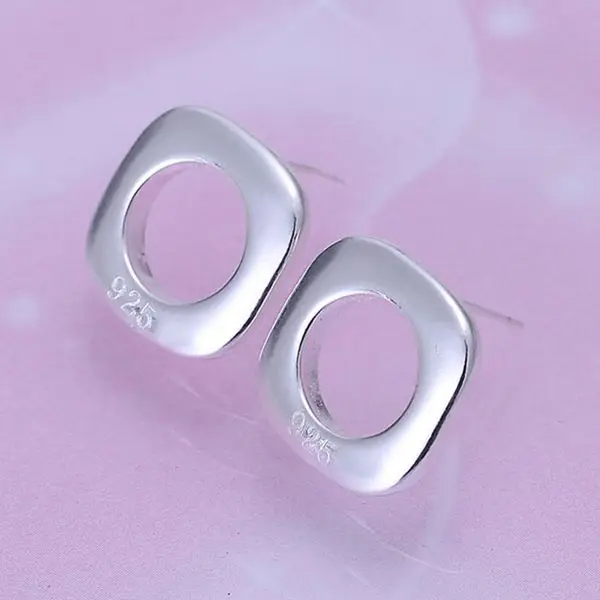 Silver plated fashion jewelry Square Earrings E016 /djoamava ecyamufa LKNSPCE016 | Украшения и аксессуары