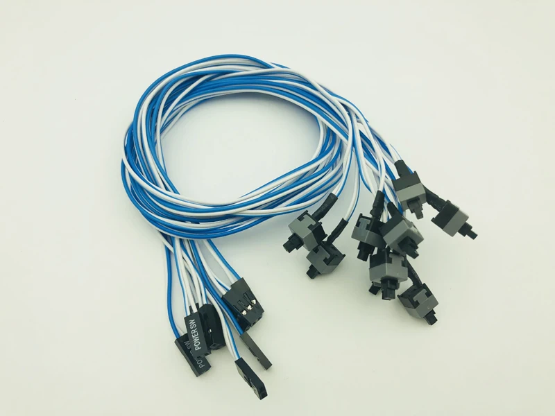 10 шт. 50 см 2Pin SW PC кабель питания вкл/выкл кнопка ATX компьютерный переключатель