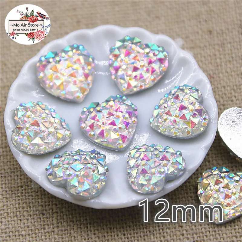 100 шт. блестящие разноцветные искусственные стразы плоская спина с принтом