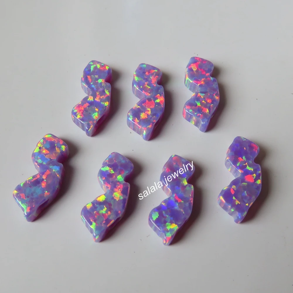 

50 pc/lot 5.5x13mm NJ Opal Synthetic New Jersey NJ Map Island Opal stone for Bracelet & Necklace
