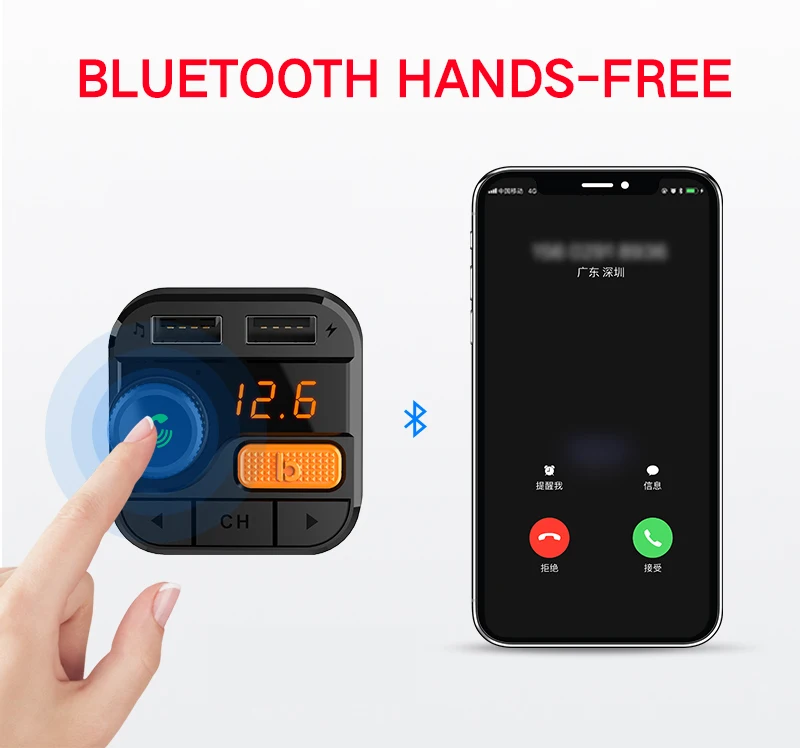 Автомобильный MP3-плеер с fm-передатчиком CDEN 5,0, Bluetooth, u-диск, без потерь, музыкальный стерео эквалайзер, звуковой эффект, Bluetooth, автомобильный комплект, USB, автомобильное зарядное устройство