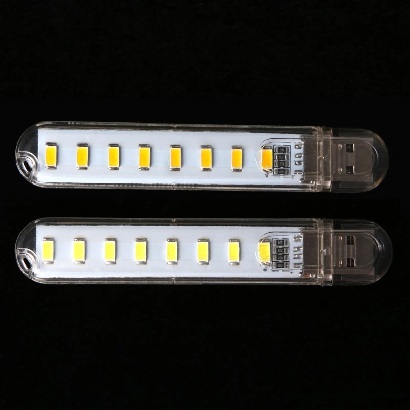 Мини мобильный питания USB Светодиодная лампа DC5V 8 LED компьютер портативный ночник