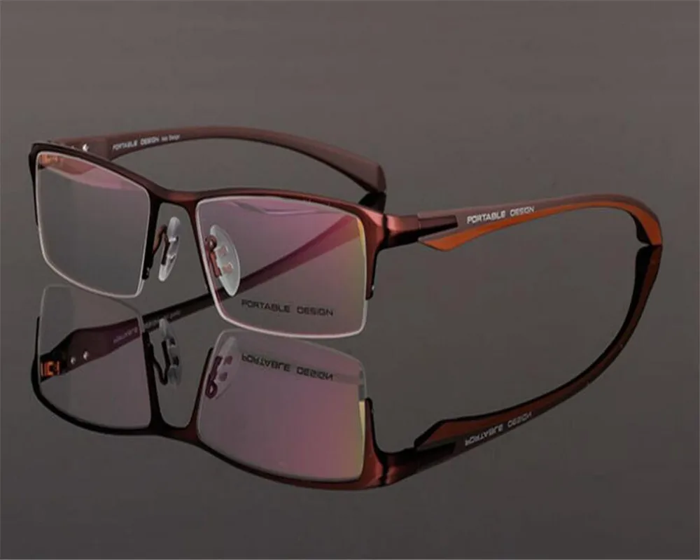 

EYELOOK Progressive Multi-focal Lens Men Fashion Half Rim Business Alloy See Near Far Optical Goggle Reading Eyeglasses ZM9065