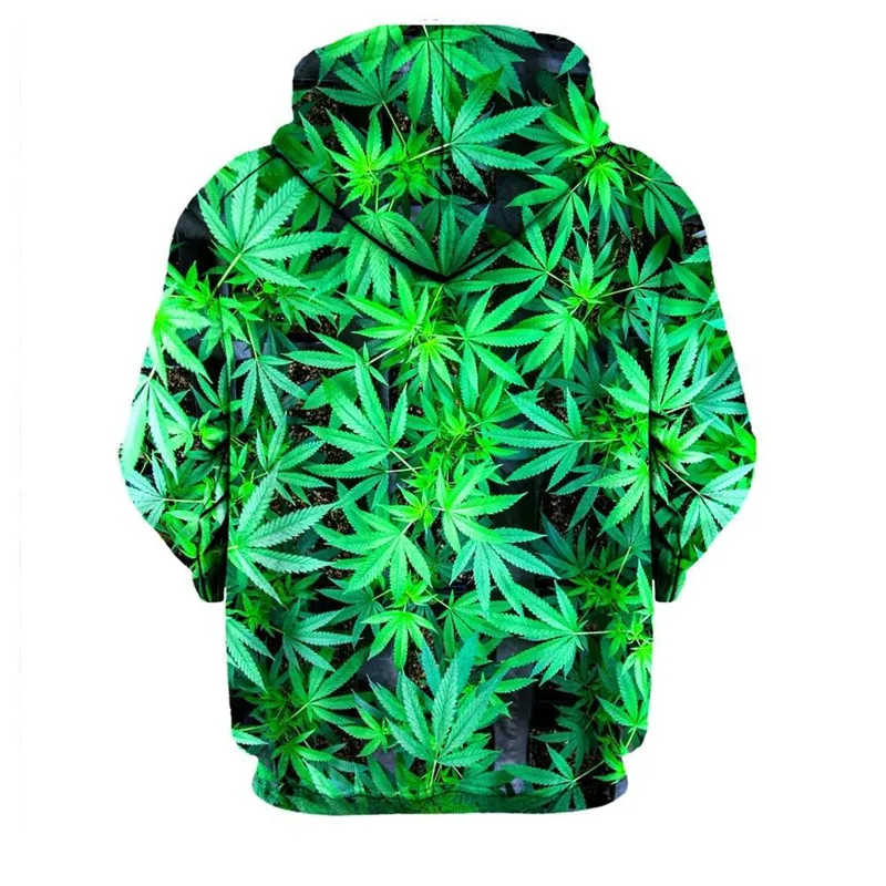 Мужская и Женская толстовка с капюшоном Weed Leaf повседневный спортивный костюм
