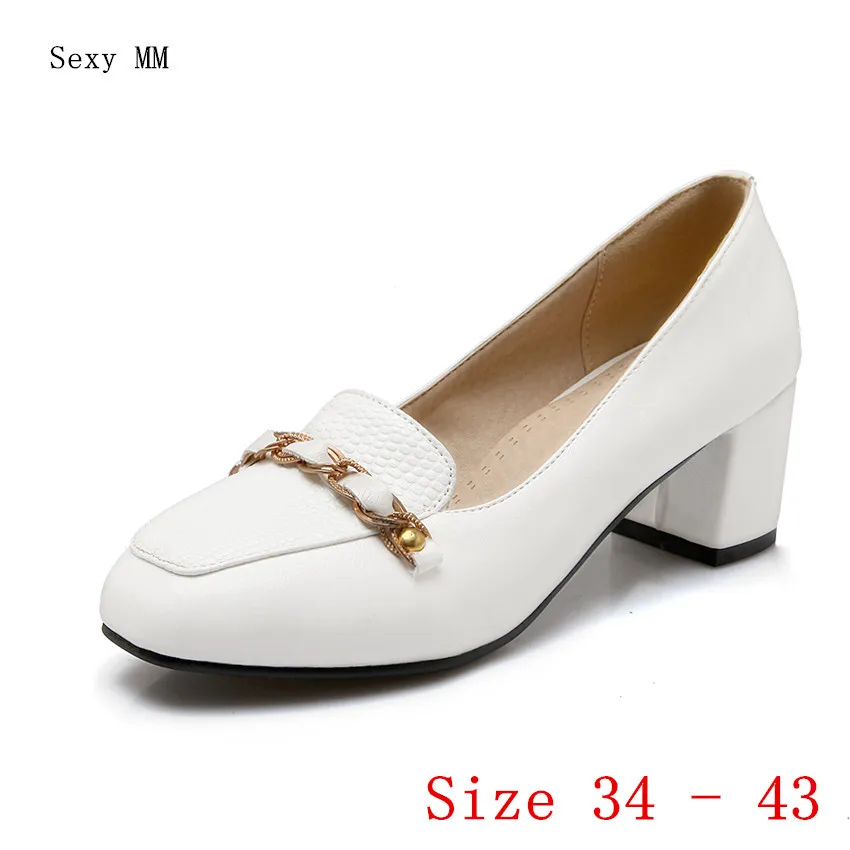 

Square Toe Low High Heels Office Career Shoes Women Pumps Woman High Heel Shoes Kitten Heels scarpin Plus Size 34 - 40 41 42 43