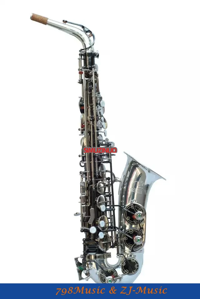 

Саксофон альт саксофон натуральный Абалон оболочка с искусственным серебром и черным никелем