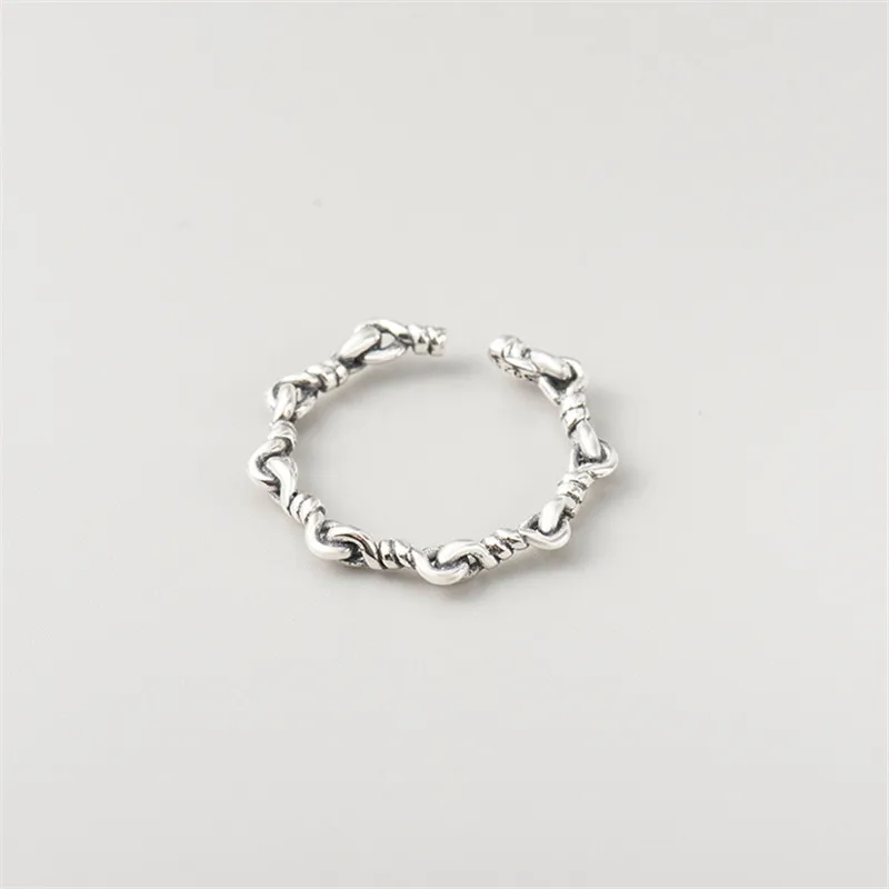 MOLIAM Genuine 925 Sterling Silver Adjustable Finger Ring for Men Women Vintage Simple Twisted Open Toe Rings Jewelry MLRT0154 | Украшения