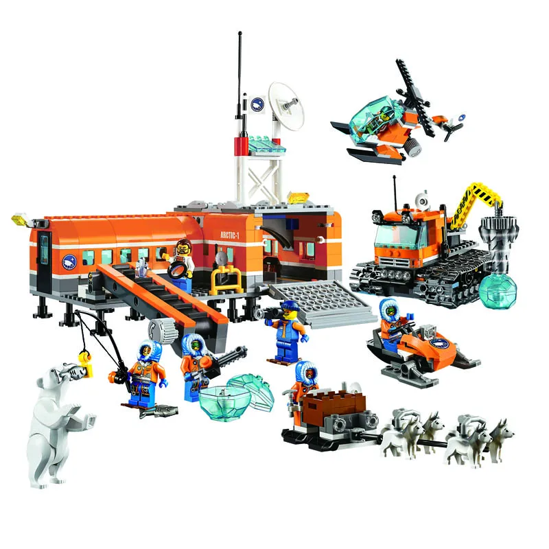 Бела Совместимость legoe лего Арктический город снег Base Camp строительные блоки