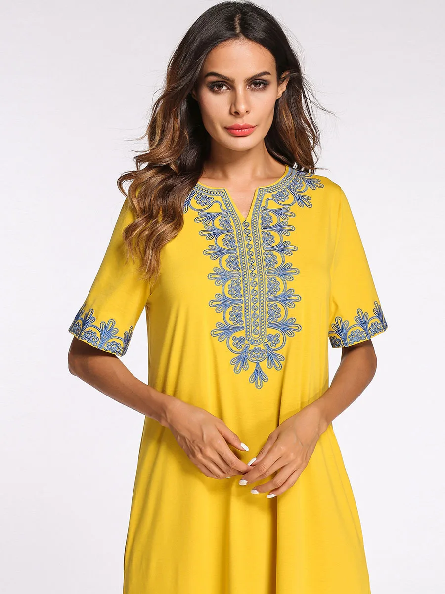 Мусульманские женщины хиджаб с длинными рукавами платье макси абайя jalabiya