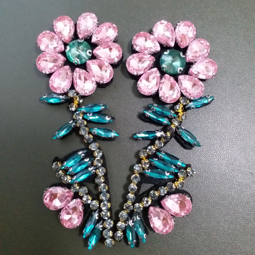 2 шт./лот нашивки ручной работы из горного хрусталя с бисером для одежды DIY