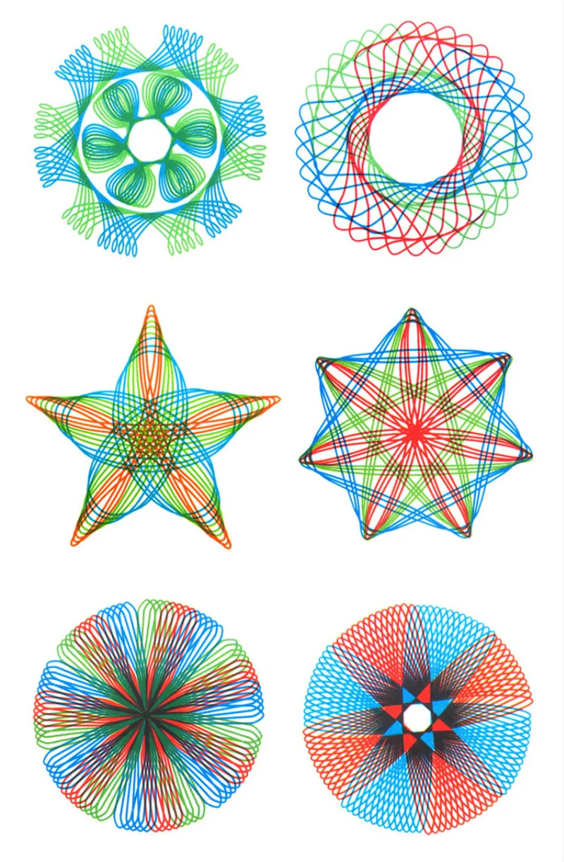 Children Spirograph Drawing Toys Set Accessory Magic Creative Spiral Sketchpad Kid Boy Girl Learning Educational Art Craft Gift | Игрушки и