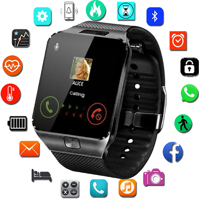 Смарт часы с Bluetooth умные наручные поддержка телефона камеры SIM TF GSM для Android iOS