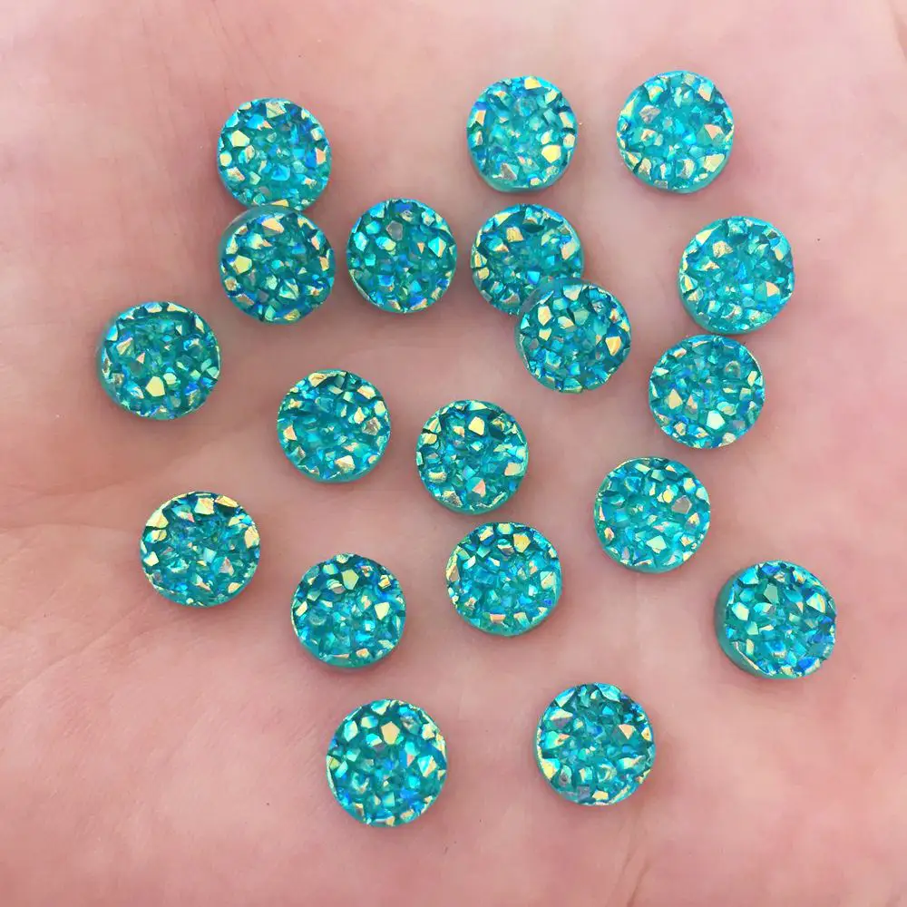 100 шт. AB полимерные блестящие неправильной поверхности руда Кристалл 8 мм круглая