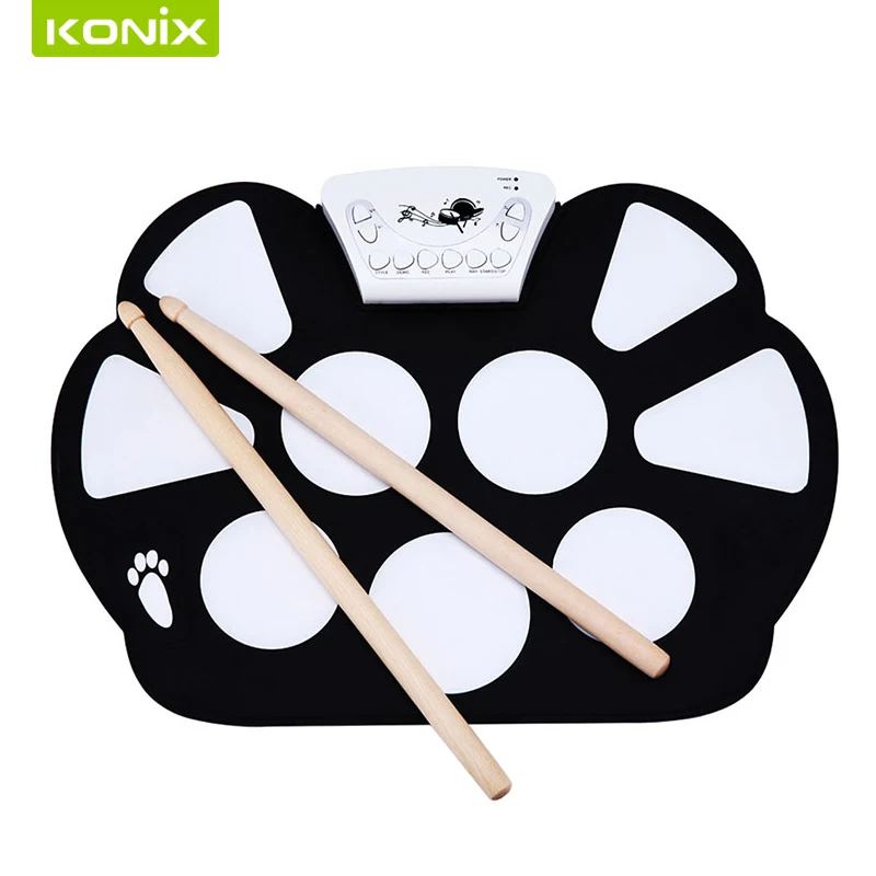 

2017 New Silicone Electronic USB Roll Up Drum Kit with Drumsticks Foot Pedal Musical drum