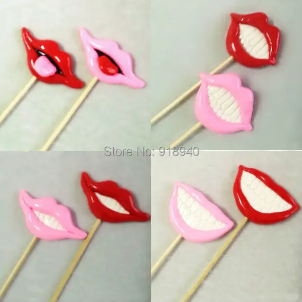 8 шт./лот реквизит для фотобудки свадьбы/Вечеринки Полимерная глина Смешные губы