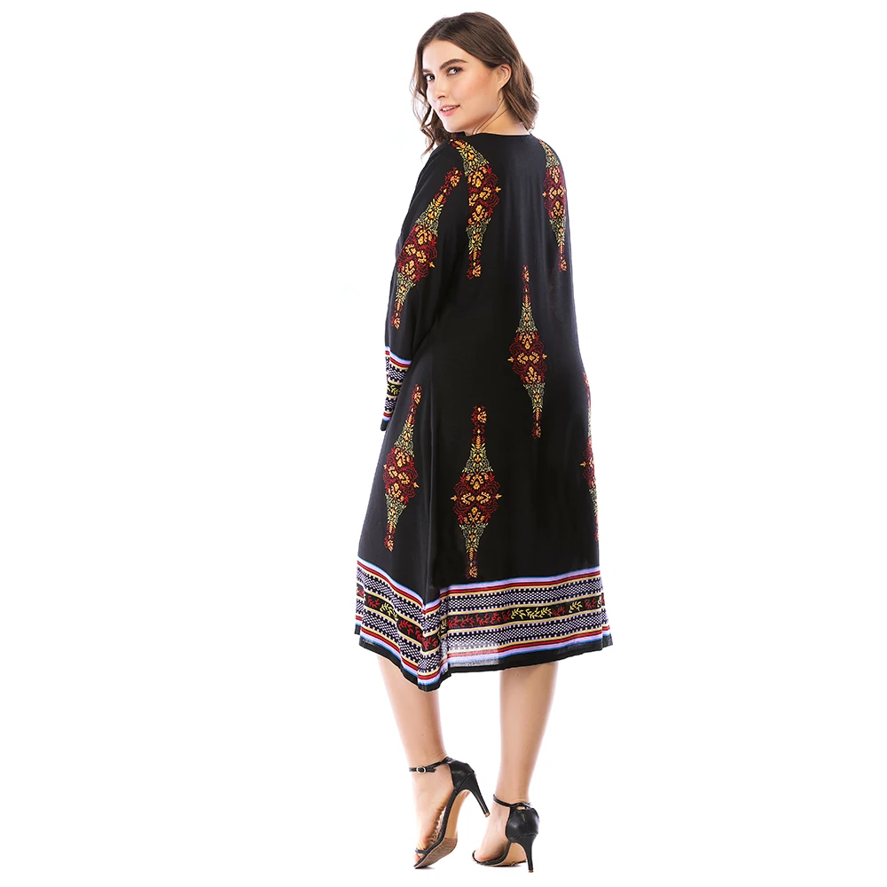 Марокканское хлопковое длинное платье с принтом дизайнерская африканская мода