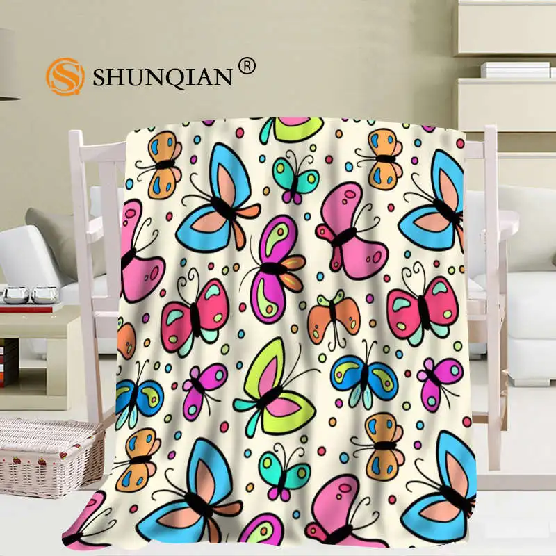 Мягкое мультяшное одеяло с бабочками на заказ украшение сделай сам для спальни