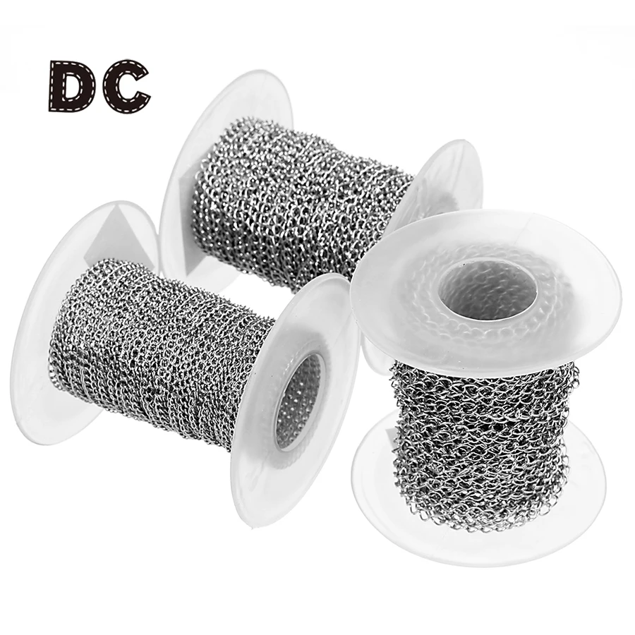 DC Новые ожерелья из нержавеющей стали цепи с застежками Омаров 10 ярдов/рулон