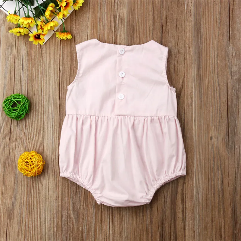 

Summer Toddler Baby Girl Clothes Lace Flower Sleeveless Bow Bodysuit Jumpsuit Sunsuit Clothes One Pieces