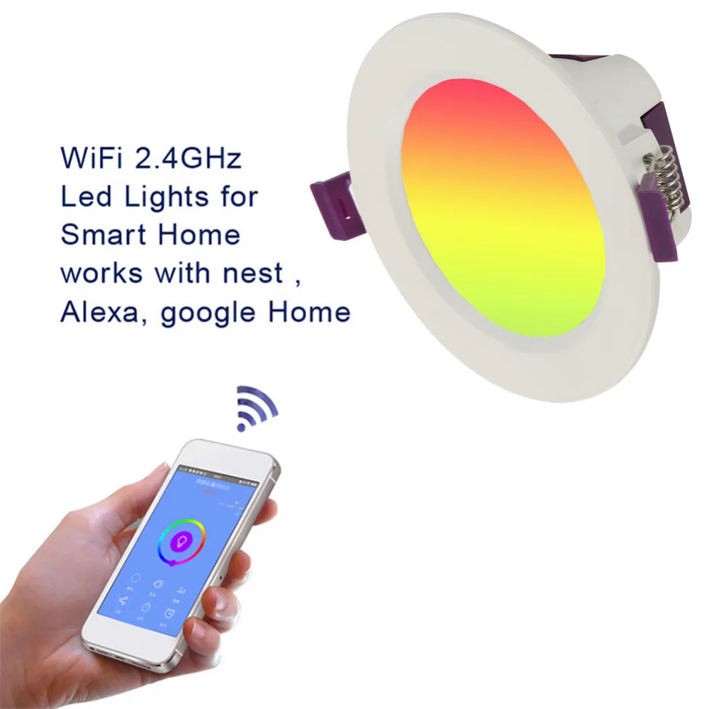 Умный wifi круглый светильник потолочный многоцветный полнофункциональный