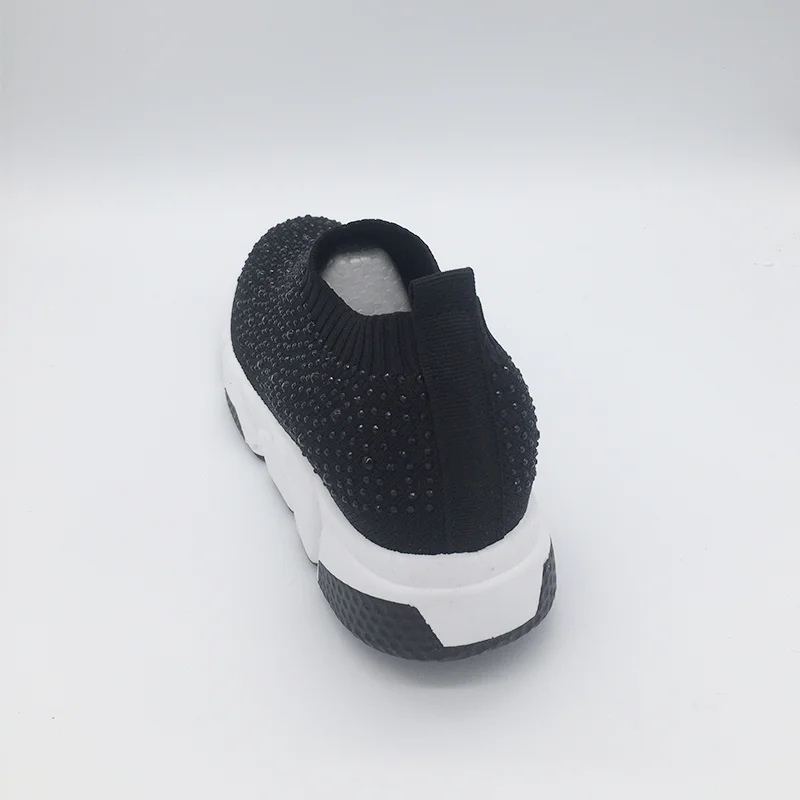 Женские кроссовки со стразами Повседневные вязаные на плоской платформе tenis feminino