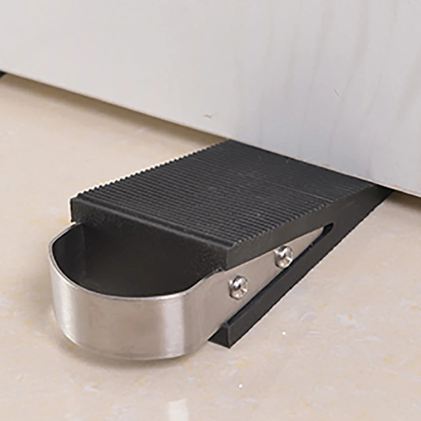 

1 PC Rubber Door Stopper Wedge Block Guard Wind Dust Blocker Stopper Protector For Home Children Office With Stainless Steel