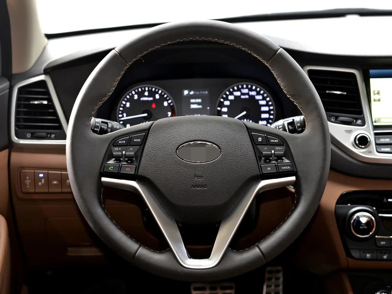 Для hyundai tucson пластиковое рулевое колесо отделка интерьера рамка украшения автомобиля наклейки авто аксессуары