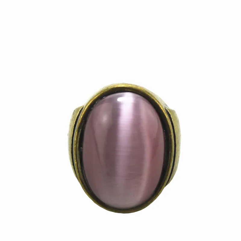 XQ ladies fashion jewelry Bronze Oval Red White Imitation Stone Pattern Square Ring for Women Retro Party Resin Accessories | Украшения и