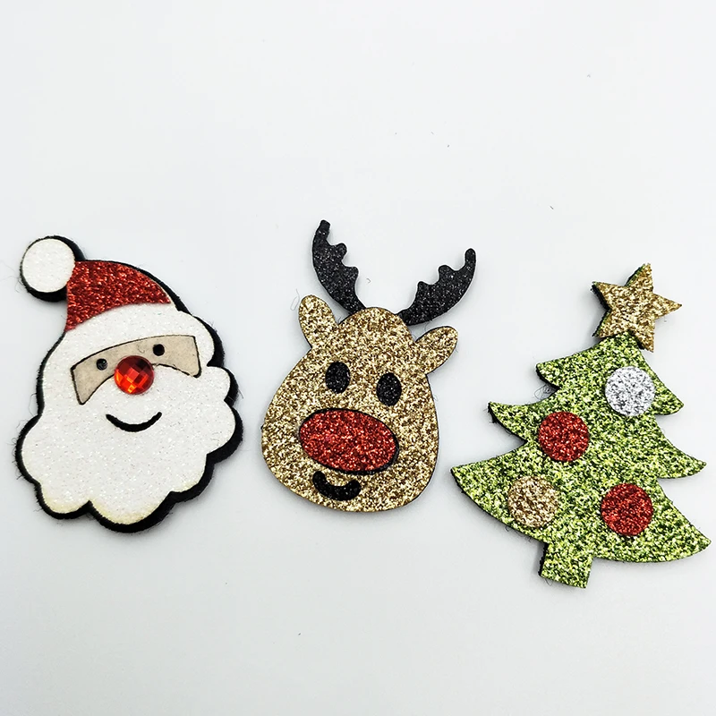 30 шт./лот смешанный стиль Merry Christmas мягкая аппликация ремесла для детей Головные Уборы Заколка аксессуар и аксессуары для одежды