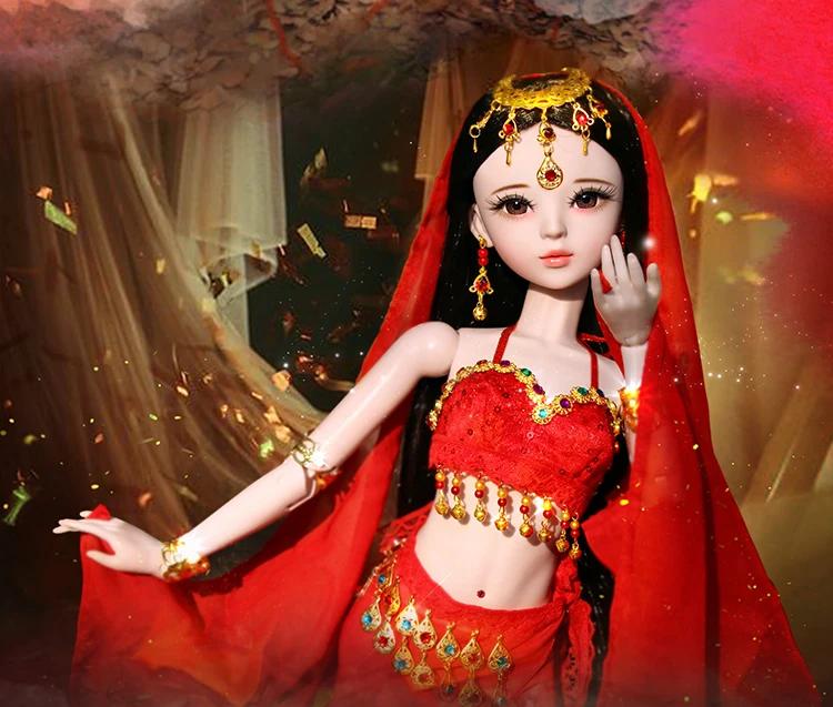 Ручная работа 1/3 Bjd куклы полный набор 60 см красное платье китайский костюм кукла-невеста большая шарнирная кукла девочки игрушки для детей куклы