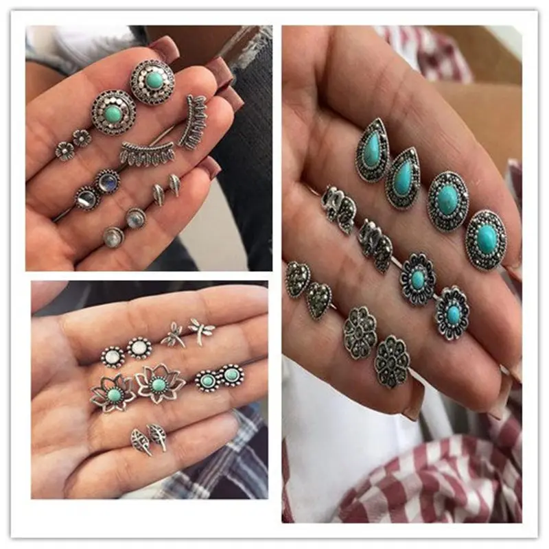 MissCyCy 6 пар/компл. Модные металлические маленькие серьги гвоздики для женщин