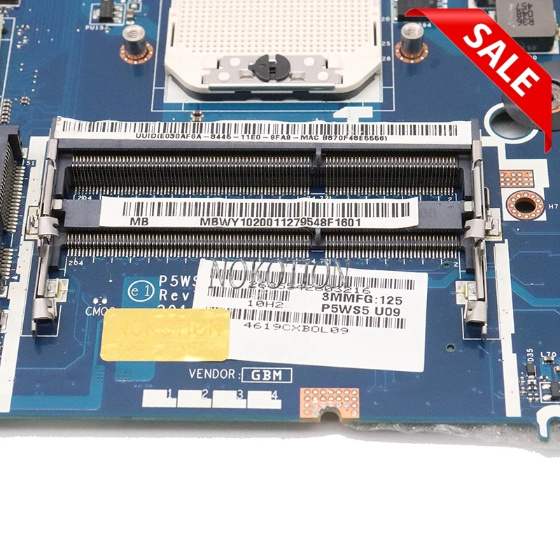 NOKOTION Материнская плата ноутбука для шлюза NV55 NV55S P5WS5 LA 6973P DDR3 разъем fs1 материнская