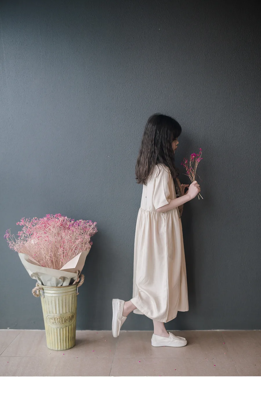 cotton button maxi long big girl dress 2019 summer loose kids Beige princess Party Frocks Fashion children teenage Girl clothing | Детская