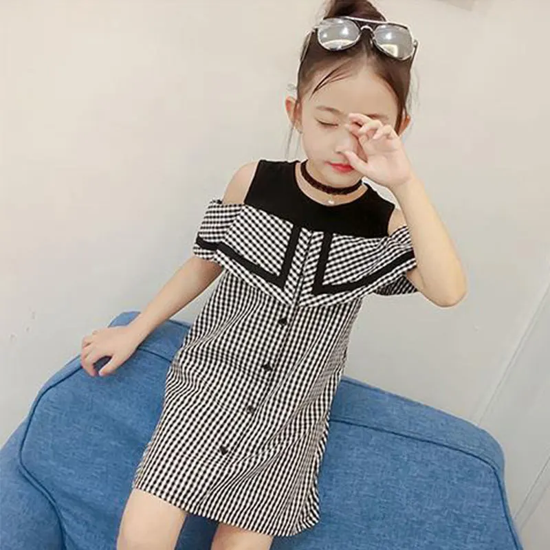 12 girls summer dresses 11 shoulder checker party christmas princess flower 10 dress | Детская одежда и обувь