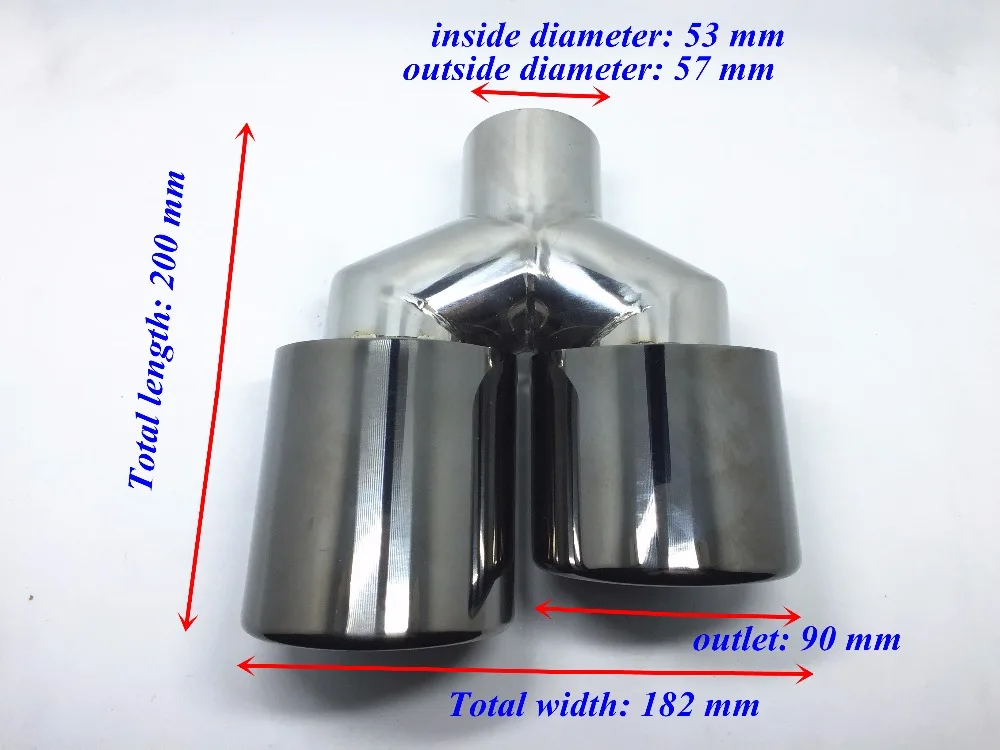 Универсальный черный двойной автомобильный глушитель выхлопной наконечник