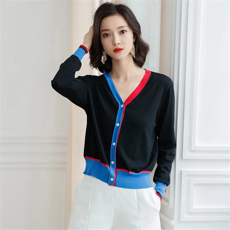 Summer Women Sweater 2019 New Thin Ice Silk Female Short Tops Cardigan Loose Single-Breasted Ladies Jacket Qw050 |